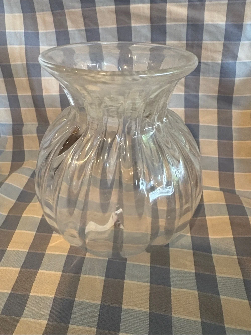 Blown Glass Clear bud Vase USA Artist